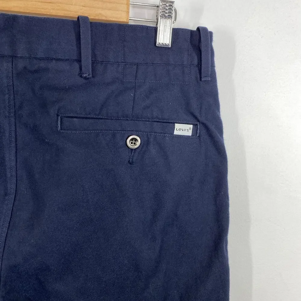 Levi's Navy Blue Cotton Blend Trouser Pants Men's Size 33 x‎ 30